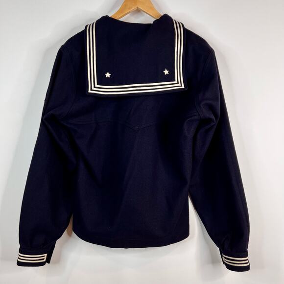 Vtg U.S. Navy Cracker Jack Uniform Brownwood 40L Wool Jumper Dress Blue Sailor - Picture 2 of 9
